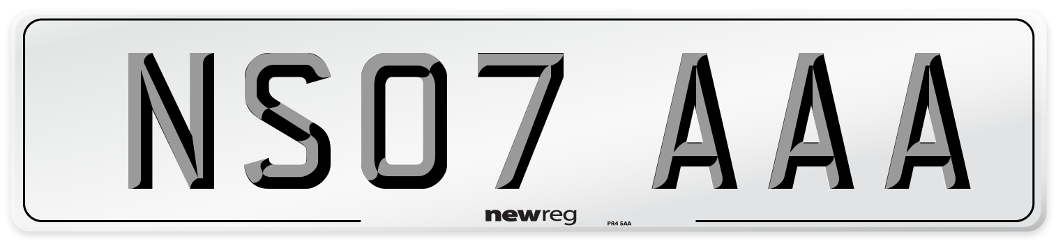 NS07 AAA Number Plate from New Reg